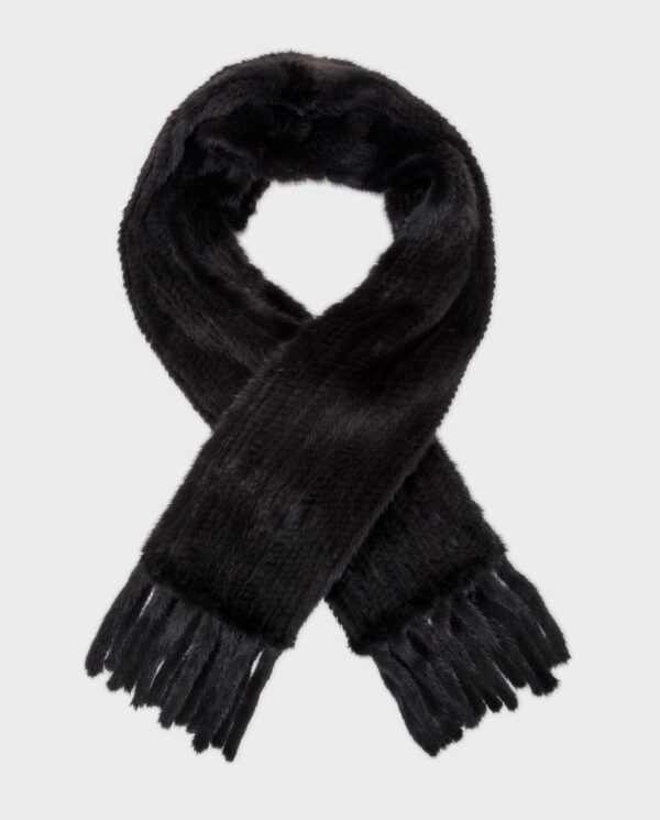Estola de visón negra con pelo tricotado marca Saint Germain