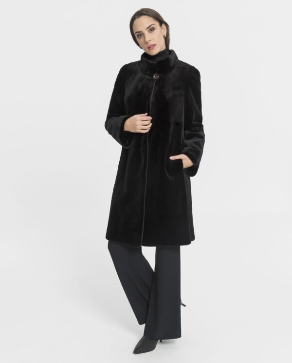 Abrigo largo de visón rasado Saga Furs para mujer color negro marca Saint Germainsón rasado negro