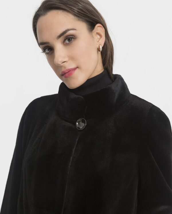 Abrigo largo de visón rasado Saga Furs para mujer color negro marca Saint Germain
